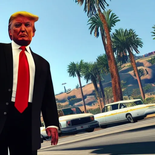 Image similar to Donald Trump on the cover of GTA V,