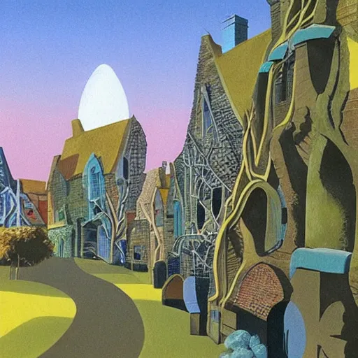 Prompt: Norwich by Roger Dean