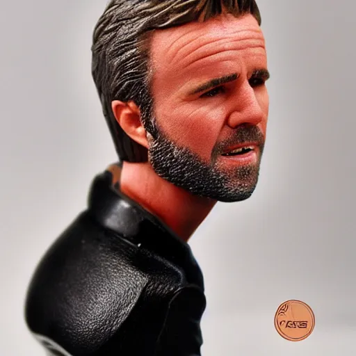 Image similar to gary barlow action figure, figurine, product photo, realistic