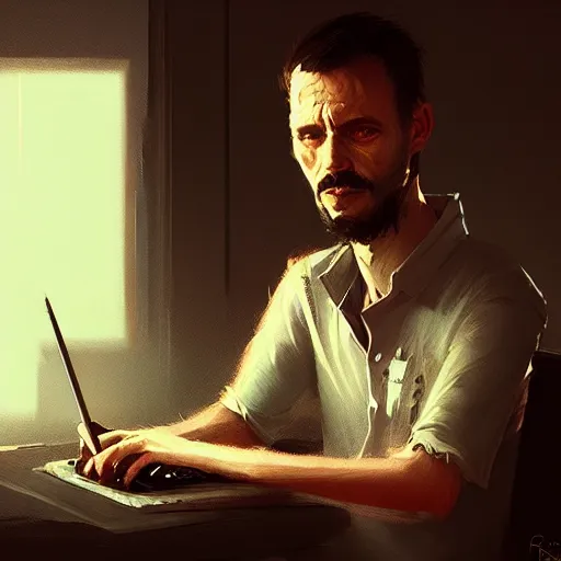 Prompt: portrait of a programmer by greg rutkowski