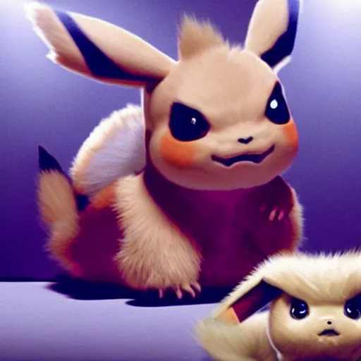 Image similar to a caravaggio artwork film still of detective pikachu, artwork by caravaggio