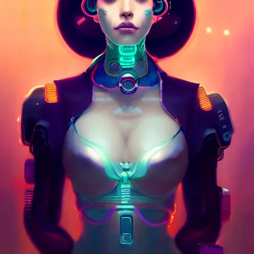 Image similar to a portrait of a beautiful cybernetic geisha, cyberpunk concept art by pete mohrbacher and wlop and artgerm and josan gonzales, digital art, highly detailed, intricate, sci-fi, sharp focus, Trending on Artstation HQ, deviantart, unreal engine 5, 4K UHD image