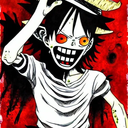 Prompt: luffy as zombie