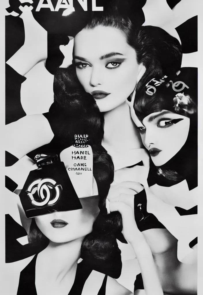 Image similar to Chanel advertising campaign poster.