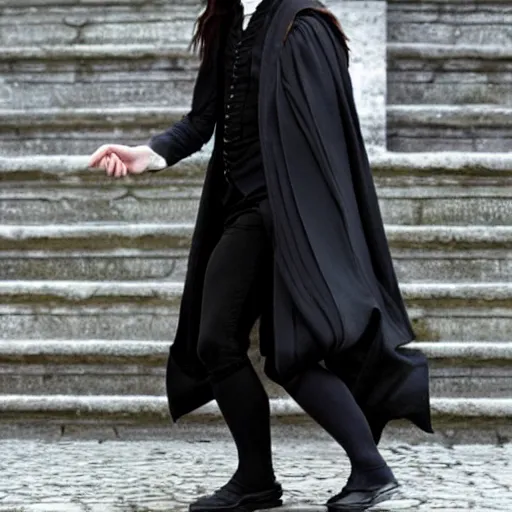 Image similar to Photo of Emma Watson as Professor Severus Snape, full body shot