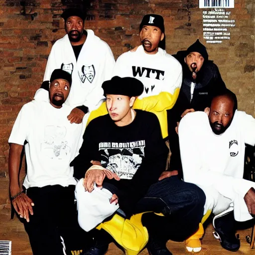 Image similar to the wu tang clan poses for a photo, magazine cover