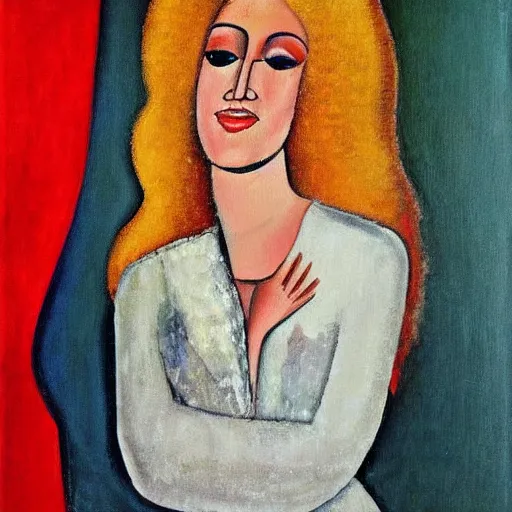 Image similar to “Painting of Dolly Parton made by Modigliani”