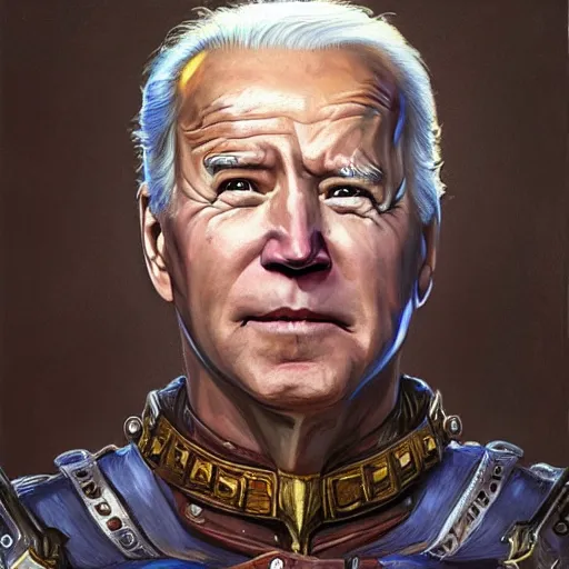 Prompt: Joe Biden as a fantasy D&D character, portrait art by Donato Giancola and James Gurney, digital art, trending on artstation