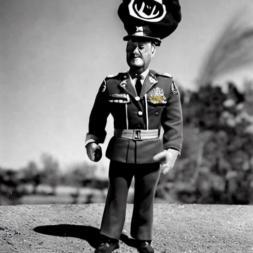 Prompt: screaming chuck doll as general patton