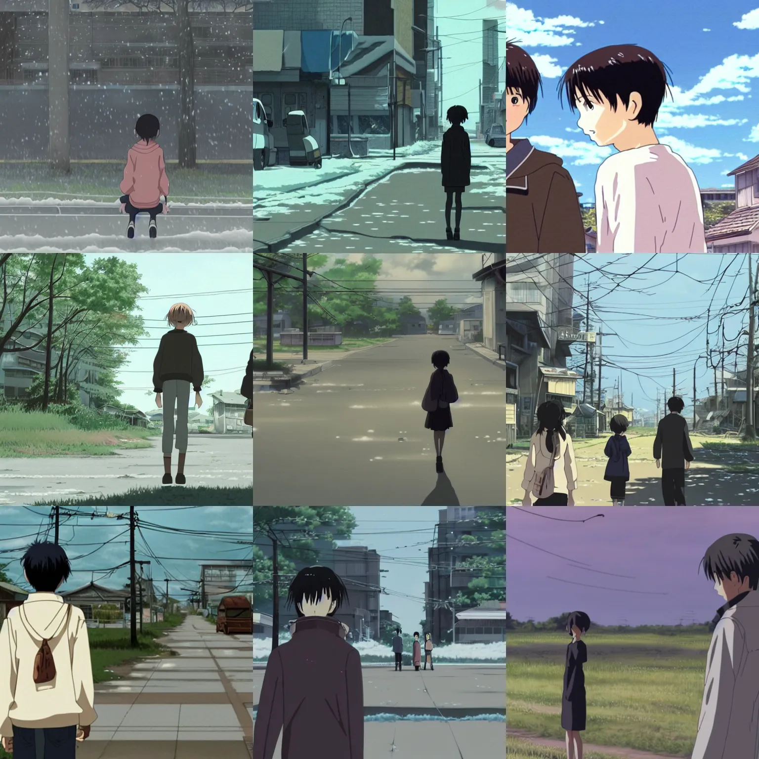 Prompt: a film still from 5 centimeters per second ( 2 0 0 7 )