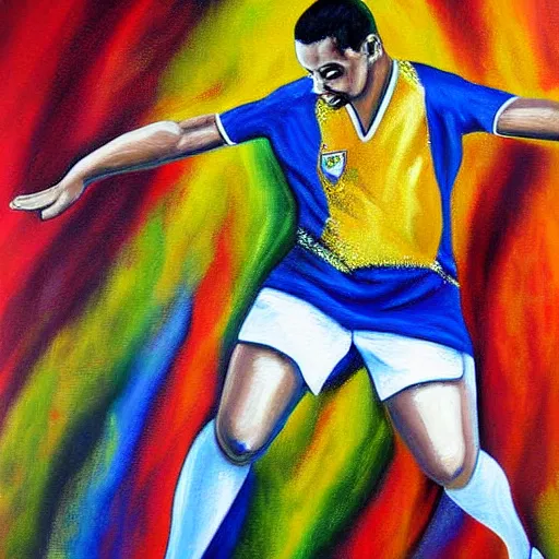 Prompt: a very detailed painting of luis nazario de lima ronaldo dance samba,