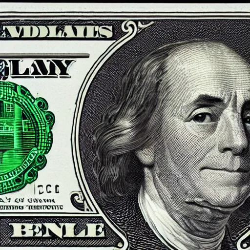 Prompt: photo of a one dollar bill covered in bile