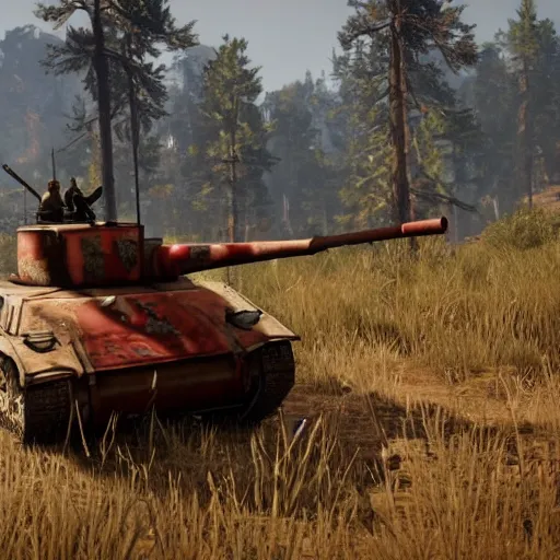 Image similar to tiger 2 tank in red dead redemption 2