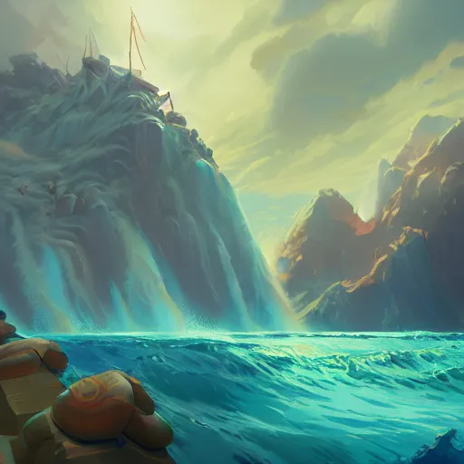 Image similar to samudra manthan, mattepainting concept blizzard pixar maya engine on stylized background splash comics global illumination lighting artstation, sharp focus, lois van baarle, ilya kuvshinov, rossdraws