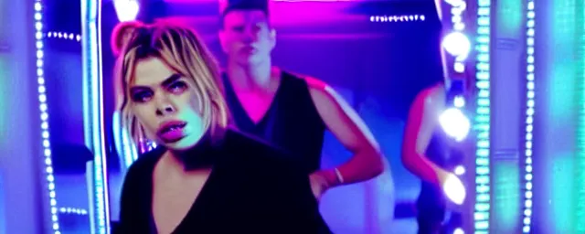 Image similar to 2 5 th anniversary 2 0 2 5 music video still, billie piper -'day & night ( billie's version ) ', produced by stargate tor & mikkel, popstar comeback single, choreography by jojo gomez, dancefloor, disco lights,'0 0 s nostalgia, singer - songwriter, nightclub, top 4 0