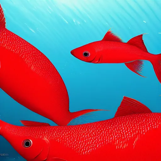 Image similar to recursive red fish wallpaper overlapping