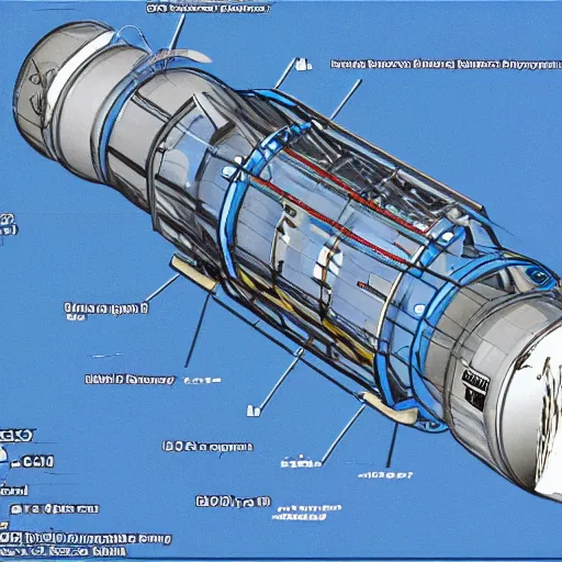 Image similar to engineering blueprints of most probably method of anti gravity, faster than light travel engine