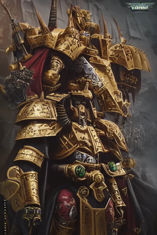 Image similar to queen portrait heros warhammer 4 0 k horus heresy fanart - the primarchs emperor by johannes helgeson animated with vfx concept artist & illustrator global illumination ray tracing hdr fanart arstation zbrush central hardmesh 8 k octane renderer comics stylized