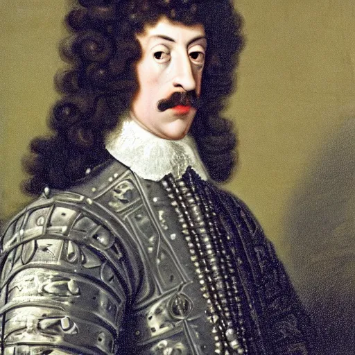 Prompt: Charles II of Spain is Zuckerberg, the last Habsburg ruler of the Facebook Empire, standing portrait by John Closterman, prompt byghee