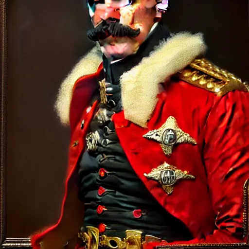 Image similar to drdisrespect as napoleon, breath taking, dignified, highly detailed painting by gaston bussiere, j. c. leyendecker, greg rutkowski, craig mullins 8 k