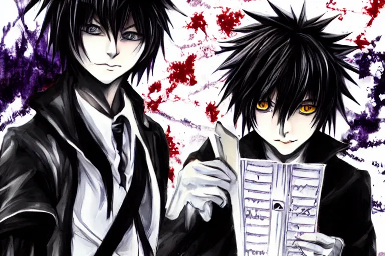 l (death note) drawn by xi_luo_an_ya