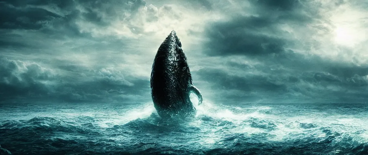 Image similar to ocean monster dramatic lighting cinematic establishing shot extremely high detail foto realistic cinematic lighting post processed