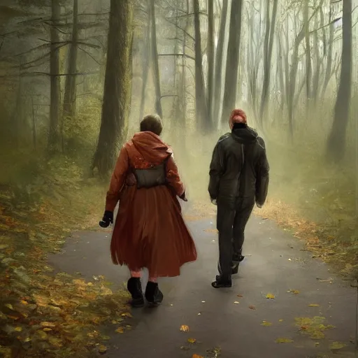 Image similar to supreme court justice elena kagan going for a walk in the woods, digital art by ruan jia and mandy jurgens and artgerm, highly detailed, trending on artstation, award winning