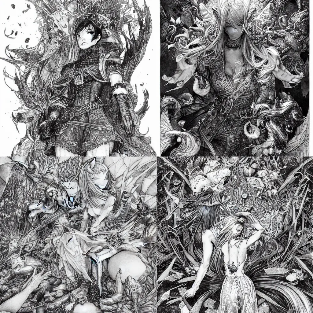Prompt: FF14 draw by Vania Zouravliov