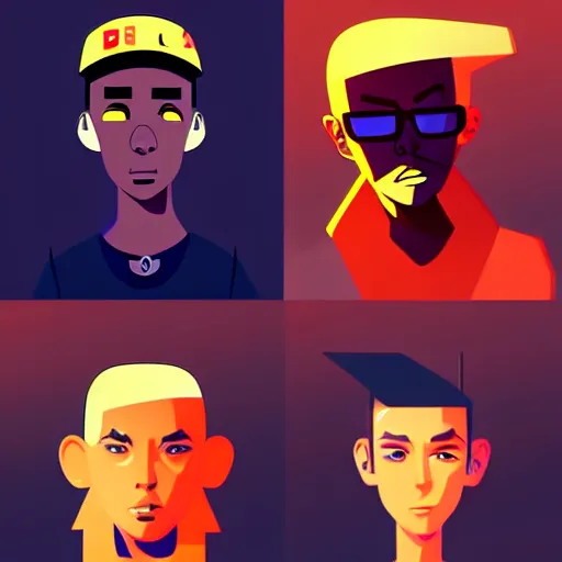 Image similar to 2 d character design, male rapper, vector art, digital art, portrait, 4 k, 8 k, sharp focus, smooth, illustration, concept art, music artist