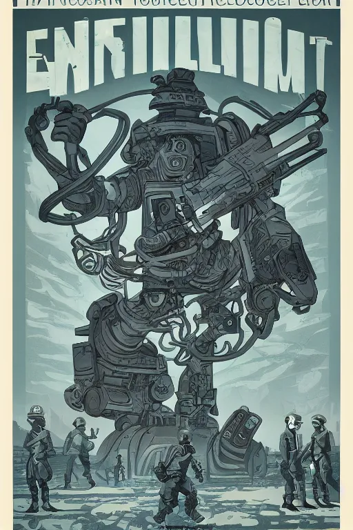 Image similar to a propaganda poster designed to convince people to enlist in the war against cthulu, futuristic, intricate, detailed, trending on artstation