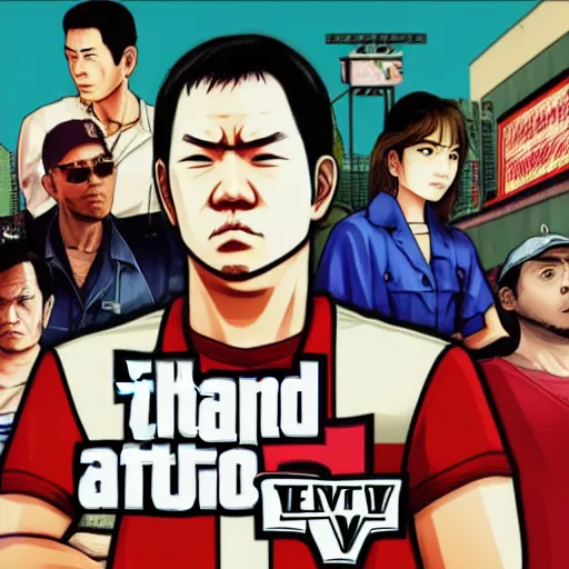 Image similar to kim kataguiri in the style of a gta iv loading screen high definition, 1080p