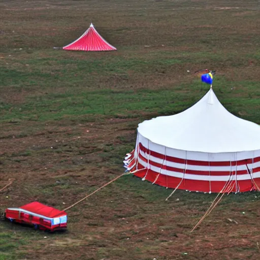 Image similar to circus tent in a tornado