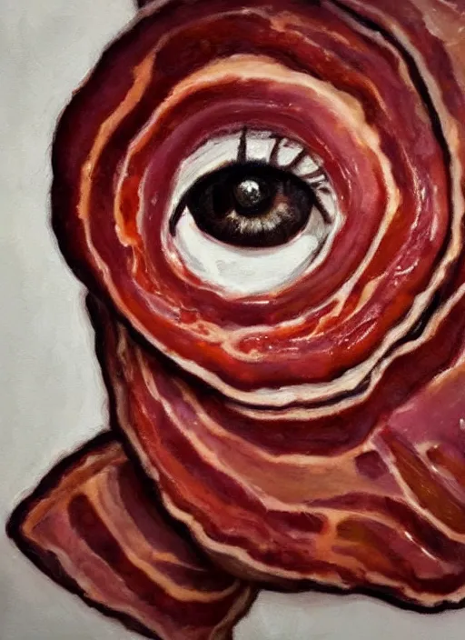 Prompt: portrait of a stunningly beautiful eye, multiplied, 🥓