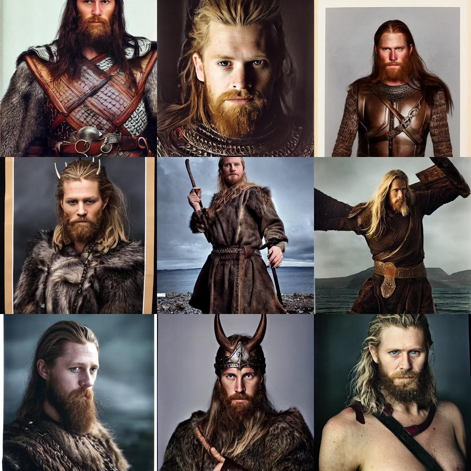 Prompt: portrait of a norse male by Annie Leibovitz