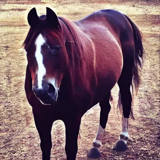 Prompt: Emma Watson as a mare, Emma Watson morphed into a horse