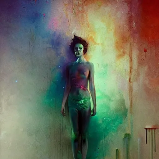 Prompt: resonant frequency by cy Twombly and BASTIEN LECOUFFE DEHARME, colorful, iridescent, volumetric lighting, abstract