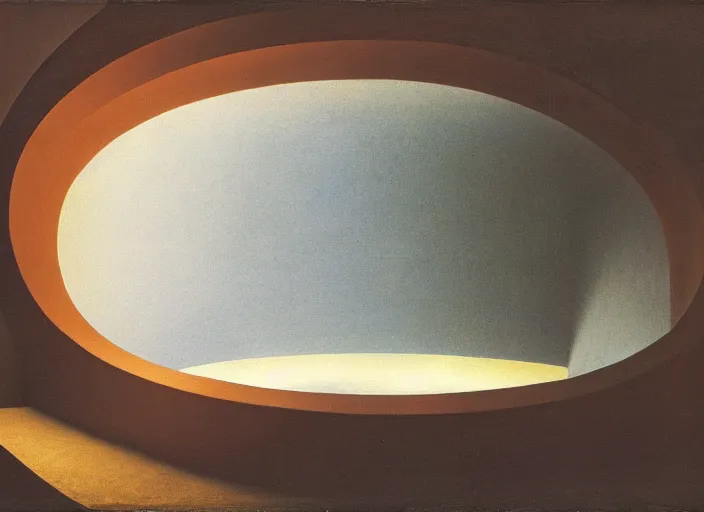 Image similar to painting of a james turrell installation by thomas cole