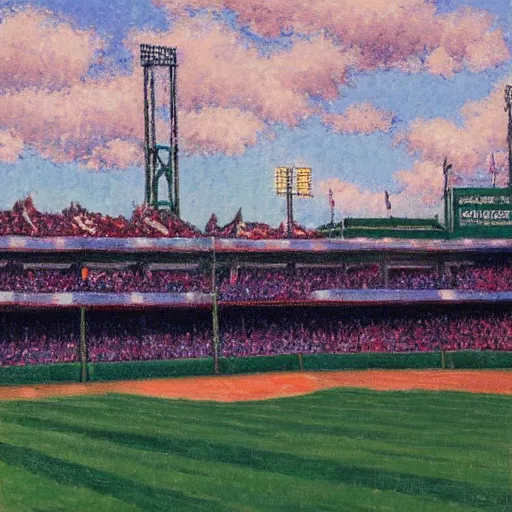 Prompt: fenway park in the style of Henri-Edmond Cross