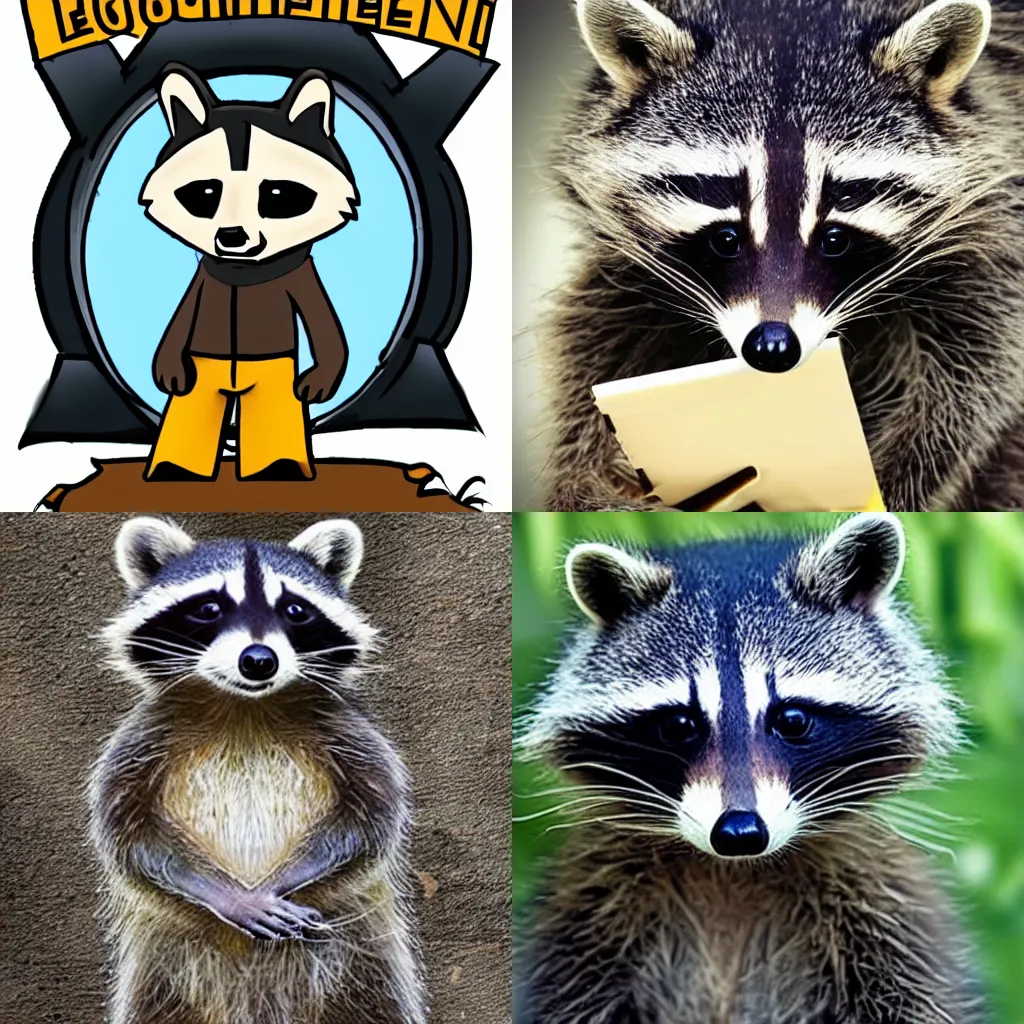 Prompt: a raccoon engineer