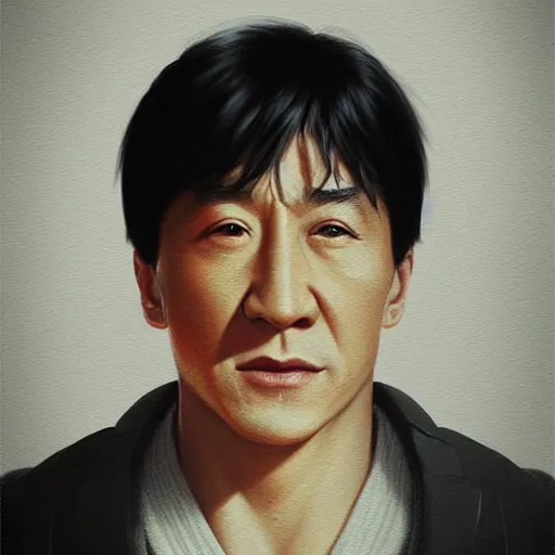 Prompt: “Portrait of young Jackie Chan by Greg Rutkowski, young, manly, attractive, strong, older brother vibes, highly detailed portrait, scifi, digital painting, artstation, concept art, smooth, sharp foccus ilustration, Artstation HQ”