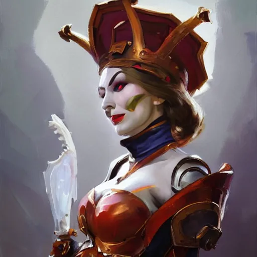 Prompt: greg manchess portrait painting of partially armored white queen from alice in wonderland as overwatch character, medium shot, asymmetrical, profile picture, organic painting, sunny day, matte painting, bold shapes, hard edges, street art, trending on artstation, by huang guangjian, gil elvgren, ruan jia, randy vargas, greg rutkowski