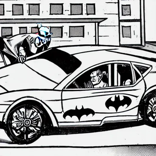 Image similar to batman getting a speeding ticket