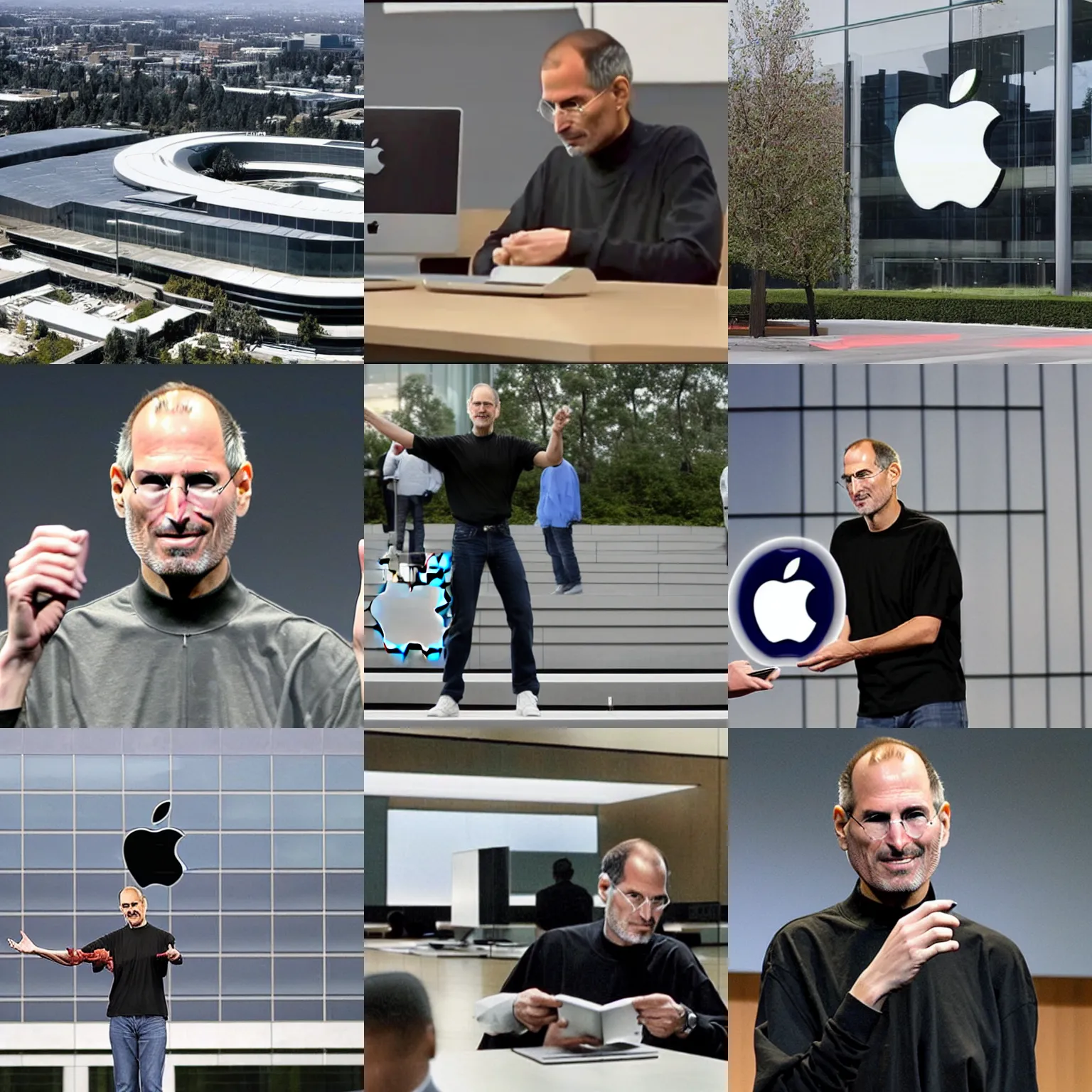 Prompt: steve jobs in demi - god form purifying apple's headquarters