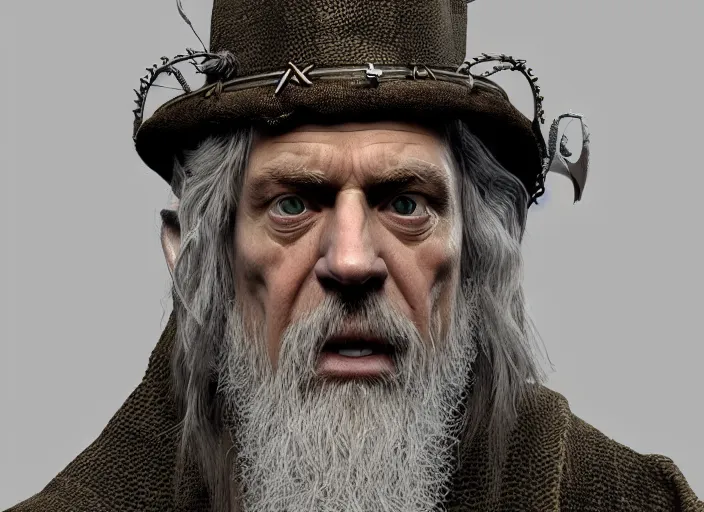 Image similar to hyperrealism, detailed textures, photorealistic 3 d render, a mystical wizard in the time of merlin, in the style of lord of the rings, sharp focus, ultra realistic, ultra high pixel detail, cinematic, intricate, cinematic light, concept art, illustration, art station, unreal engine 8 k