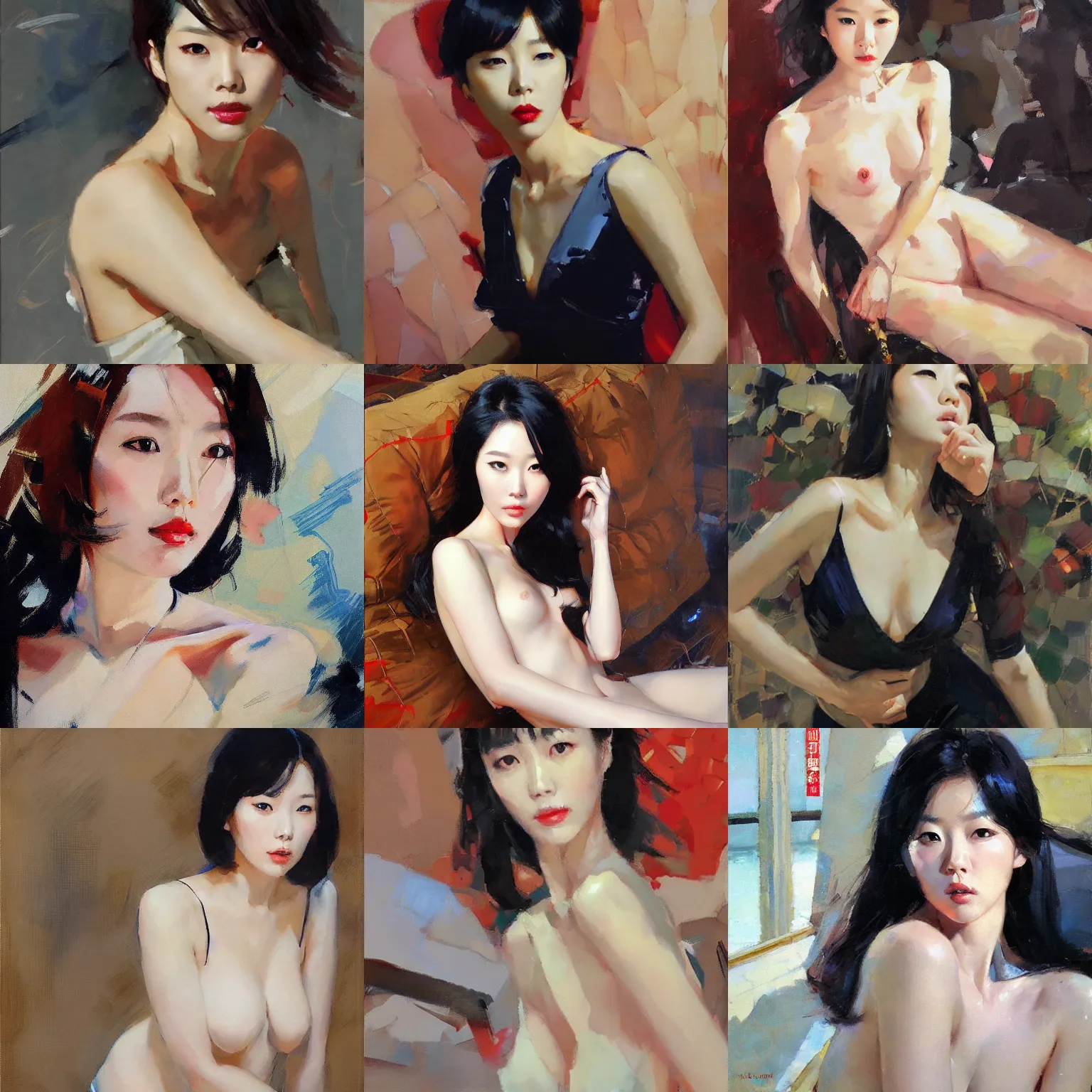 Prompt: lee jin - eun by michael garmash, katsuhiro otomo, vincent di fate, rule of thirds, seductive look, beautiful