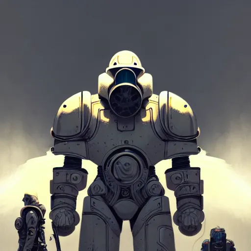 Prompt: perfectly - centered!! looking at the camera!!! low - angle!! portrait of fallout brotherhood in white power armor with cowboy hat, intricate artwork, by tooth wu, wlop, beeple, dan mumford. concept art, octane render, deviantart, greg rutkowski, cinematic arthouse, key art, hyper realism, iridescent accents