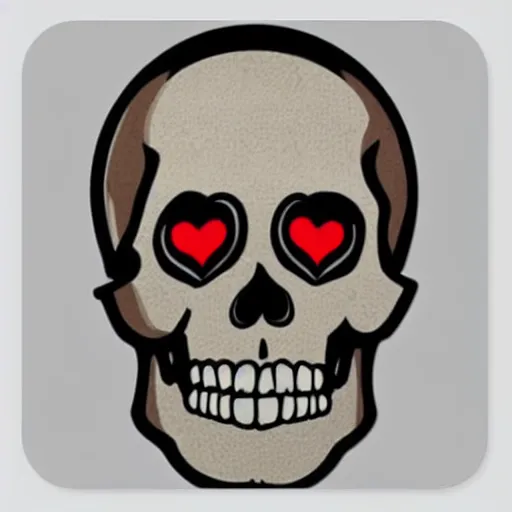 Prompt: cute skull sticker