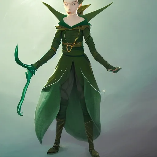 Image similar to Portrait of Anya Taylor-Joy as an elf ranger, pale green hooded cloak, lord of the rings, mattepainting concept Blizzard pixar maya engine on stylized background splash comics global illumination lighting artstation lois van baarle, ilya kuvshinov, rossdraws