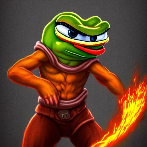 portrait of strong pepe shoot fireball, concept art, | Stable Diffusion ...