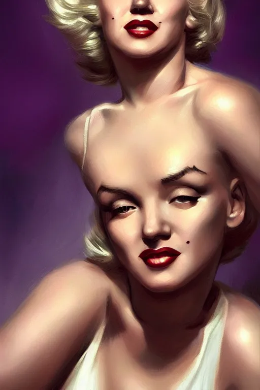 Image similar to Marilyn Monroe closeup portrait digital painting concept art highly detailed digital illustration by artgerm and donato giancola and Joseph Christian Leyendecker, Ross Tran, WLOP